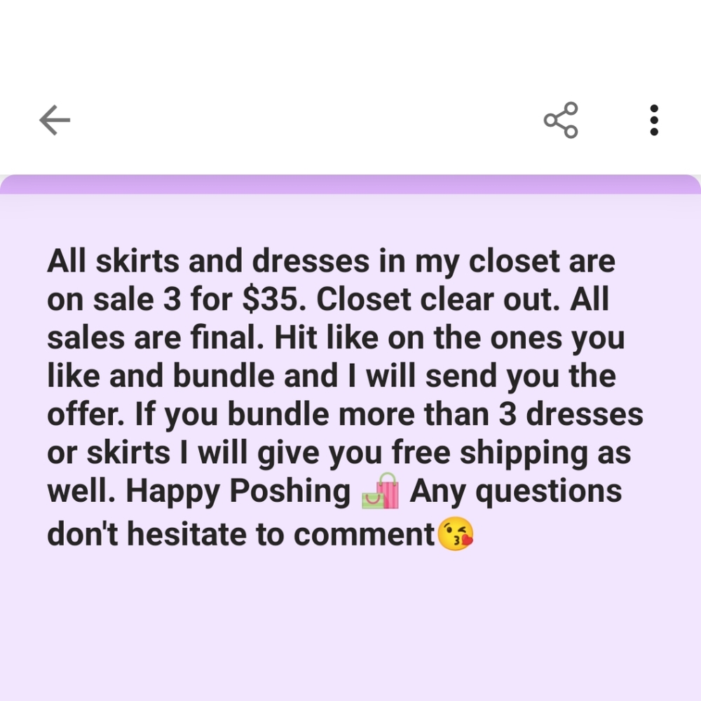 Skirts and Dresses 3 for $35
